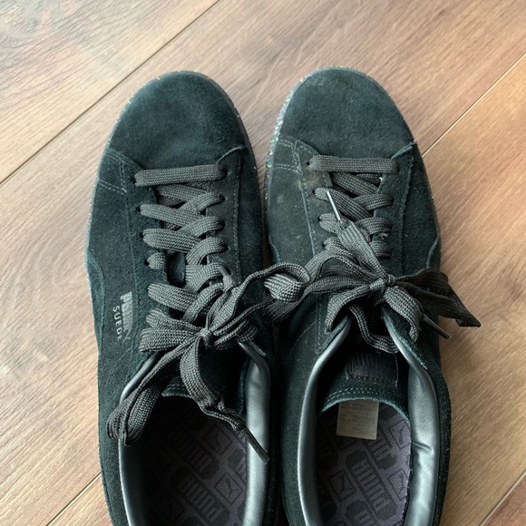 Puma Suede Jr Big Kid Shoes Black-Puma Silver, size US9 - Picture 4 of 5